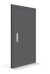 Porta d'ingresso Le Corbusier - pannello porta gris fonce 31 - modanatura maniglia blanc ivoire