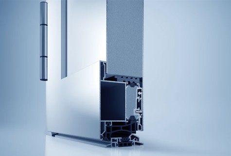 Porte d'entrée Le Corbusier - Coupe transversale du profil de la porte d'entrée, y compris le remplissage